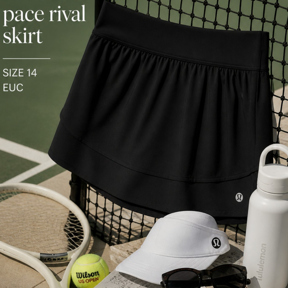 Lululemon Pace Rival Black Skirt Size 14 Tennis Golf